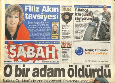 Sabah Gazetesi 7 Haziran 2004 - Filiz Akın Tavsiyesi GZ97252 - 1