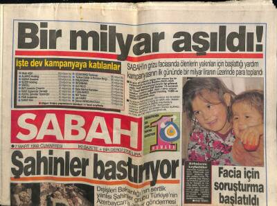 Sabah Gazetesi 7 Mart 1992 - Özal , ANAPa Talimat Verdi Bakan Düşürün GZ83481 - 1
