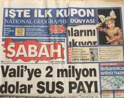 Sabah Gazetesi 7 Mart 2000-Valiye 2 Milyon Dolar Sus Payı GZ45130 - 1