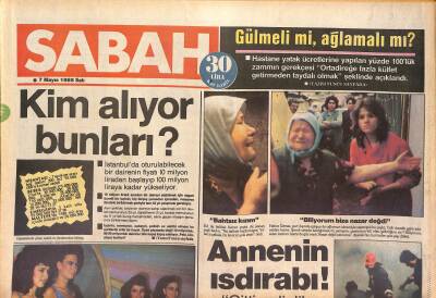 Sabah Gazetesi 7 Mayıs 1985 - Lord Archi Lawfordun Karısının Resmi Yılın Resmi Oldu, Türkan Şoray Artık Kocasıyla Film Çevirmeyecek, Müşerref Tezcan GZ126506 - 1