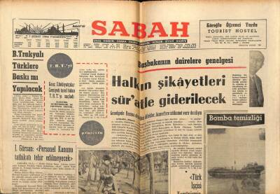 Sabah Gazetesi 7 Şubat 1966 - Demirel Halkın Şikayetleri Süratle Giderilecek GZ64130 - 1