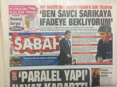 Sabah Gazetesi 7 Şubat 2014 - Hakan Fidana Şok TelefonBen Savcı Sarıkaya İfadeye Bekliyorum GZ29738 - 1