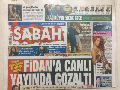 Sabah Gazetesi 7 Şubat 2015 - Hakan Fidana Canlı Yayında Gözaltı GZ27202 - 1