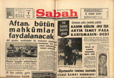 Sabah Gazetesi 7 Temmuz 1966 - Irak Başvekili Demirelle Görüştü GZ80722 - 1