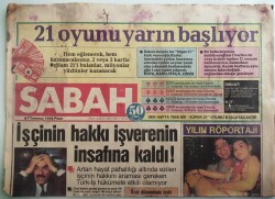 Sabah Gazetesi 7 Temmuz 1985 Ana Muhalefet Partisi Lideri Bulaşıklarını Evde Kendi Yıkıyor - GZ44186 - 2