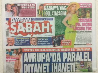 Sabah Gazetesi 7 Temmuz 2016 - Avrupada Paralel Diyanet İhaneti GZ29259 - 1