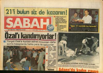 Sabah Gazetesi 8 Ağustos 1985 - Özala Kurban Edilen Koyunlar Halka Satılıyor, Helle Kjaer, Yandım Ali Çizgi Roman GZ126432 - 1