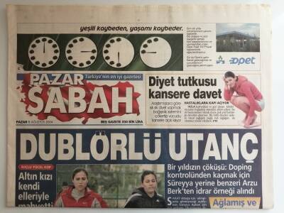 Sabah Gazetesi 8 Ağustos 2004 Bir Yıldızın Çöküşü -GZ14561 - 1