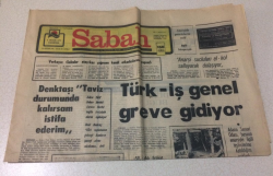 Sabah Gazetesi 8 Aralık 1975 - Türk-İş Genel Greve Gidiyor - GZ15467 - 2