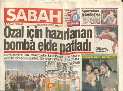 Sabah Gazetesi 8 Eylül 1992- Spartakus İstanbulda GZ62111 - 1