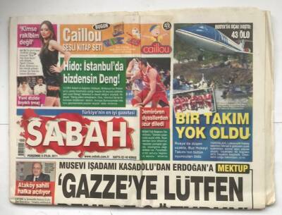 Sabah Gazetesi 8 Eylül 2011 - Rusyada Uçak Düştü 43 Ölü GZ7017 - 1