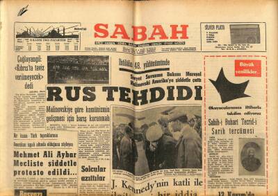 Sabah Gazetesi 8 Kasım 1965 - Sovyet Savunma Bakanı Mareşal Malinovski Amerikaya Şiddetle Çattı GZ74877 - 1