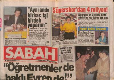 Sabah Gazetesi 8 Mart 1988 - Nazan ŞorayBen Kimsenin Yuvasını YıkmadımKadir İnanır Büyülüyor - GZ85163 - 1