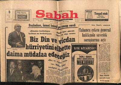Sabah Gazetesi 8 Mayıs 1969 - Demirel Biz Din Ve Vicdan Hürriyetini Elbette Daima Müdafaa Edeceğiz GZ64102 - 1