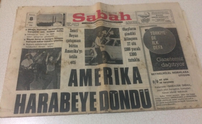 Sabah Gazetesi 8 Nisan 1968 - Amerika Harabeye Döndü - GZ15451 - 1