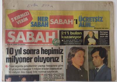 Sabah Gazetesi 8 Ocak 1986 - İbrahim Tatlıses Harika Avcı Benimle Yattığı İçin Şeref Duymalı GZ25009 - 1