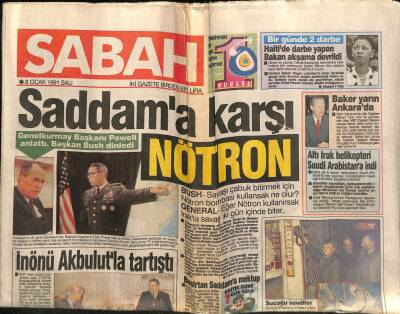 Sabah Gazetesi 8 Ocak 1991 - Altı Irak Helikopteri Suudi Arabistana İndi GZ76645 - 1