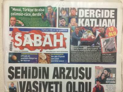 Sabah Gazetesi 8 Ocak 2015 - Fatih Terim,Messi Türkiyede Olsa Çelimsiz Cüce Derdik GZ29525 - 1