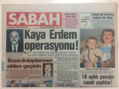 Sabah Gazetesi 8 Temmuz 1987 - Kaya Erdem Operasyonu GZ24172 - 1
