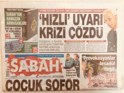 Sabah Gazetesi 9 Ağustos 2010 - Çocuk Şoför Katliamı GZ40255 - 1
