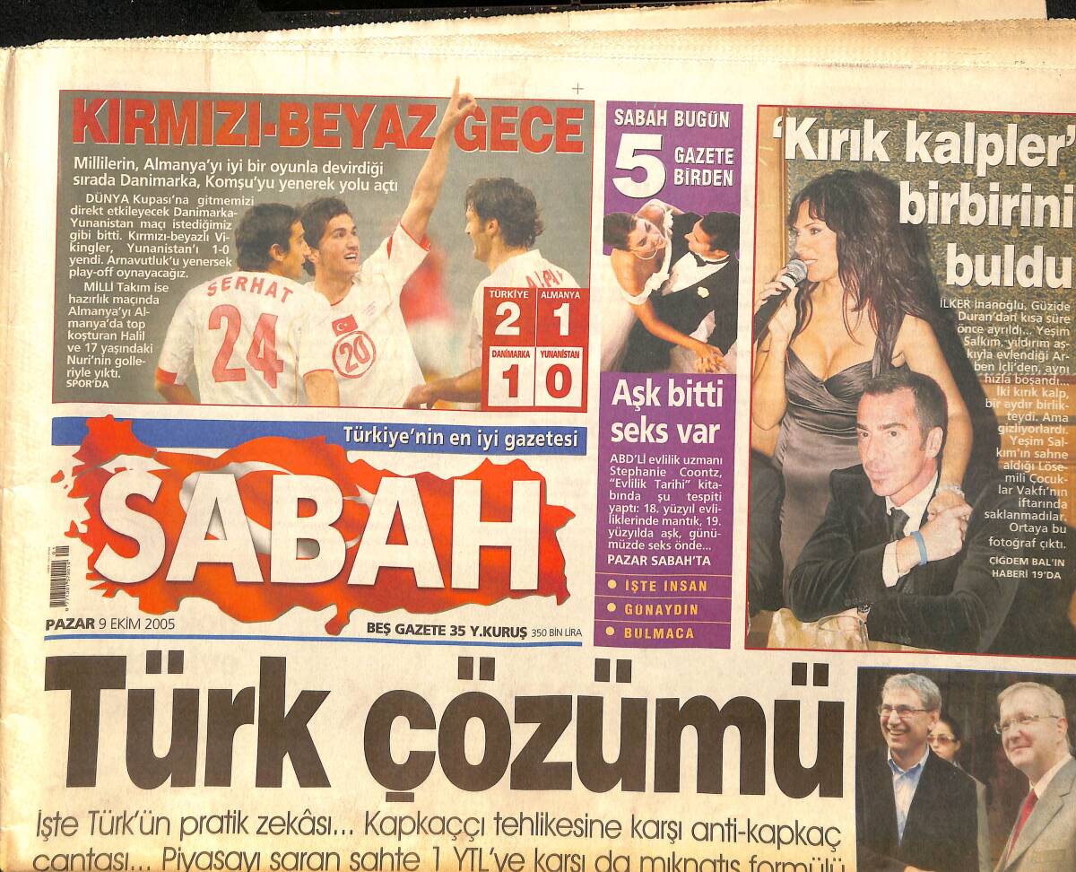 Sabah Gazetesi 9 Ekim 2005 - Dikkat ! Kuş Gribi - Bilişimde AB Sonuncusu Olduk GZ160812 - 1