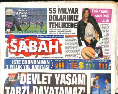 Sabah Gazetesi 9 Ekim 2013 - 55 Milyar Dolarımız Tehlikede - Anayasa Mahkemesinden CHPye Para Cezası GZ124438 - 1