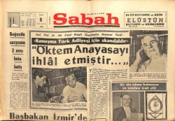 Sabah Gazetesi 9 Eylül 1966 - Öktem Anayasayı İhlal Etmiştir GZ103287 - 1