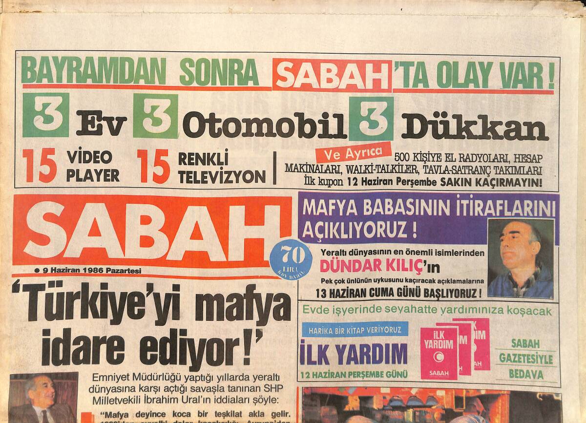 Sabah Gazetesi 9 Haziran 1986 - Samatha Fox - Özal'ın Canı Tatlı GZ3164 - 1
