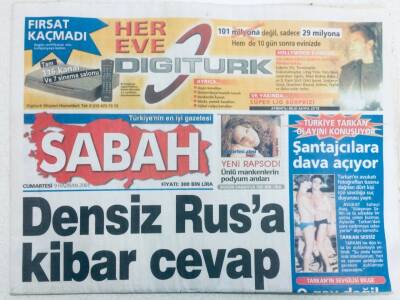 Sabah Gazetesi 9 Haziran 2001 - Türkiye Tarkan Olayını Konuşuyor Şantajcılara Dava Açıyor GZ43252 - 1