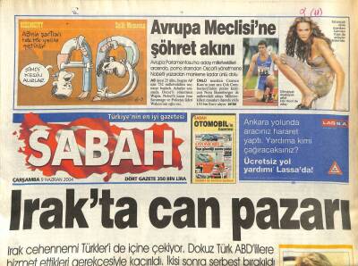 Sabah Gazetesi 9 Haziran 2004 - Irakta Can Pazarı GZ97247 - 1