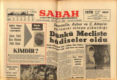 Sabah Gazetesi 9 Kasım 1965 - Dolmabahçe Sarayından Dün Kurşun Çalındı GZ74878 - 1