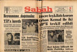 Sabah Gazetesi 9 Mart 1966 - Hücre Teşkilatı Kuran Orhan Kemal İle İki Tipli Tevkif Edildi GZ64063 - 2