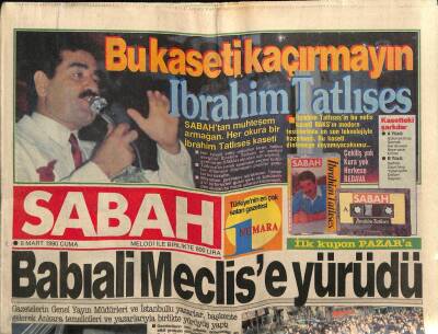 Sabah Gazetesi 9 Mart 1990 - Babıali Meclise Yürüdü GZ76607 - 1