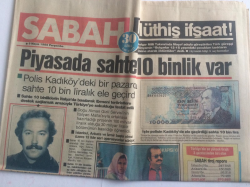 Sabah Gazetesi 9 Mayıs 1985 - Bedri Koraman Banu Alkana Karikatür Çizmeyi Öğretiyor - GZ15106 - 2