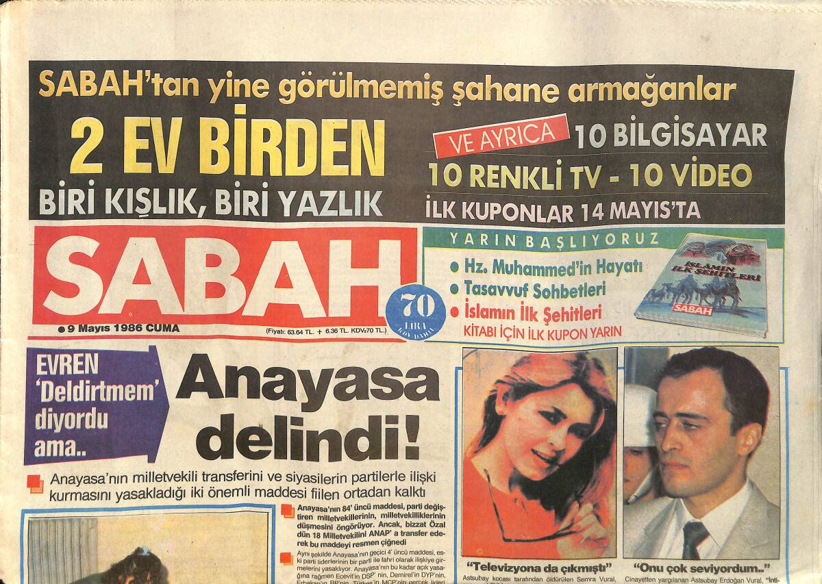 Sabah Gazetesi 9 Mayıs 1986 - İradesi Dışında Çıplak Poz Veriyor - Beşiktaş Bu Kaleciyi Kaçırdı GZ3807 - 1