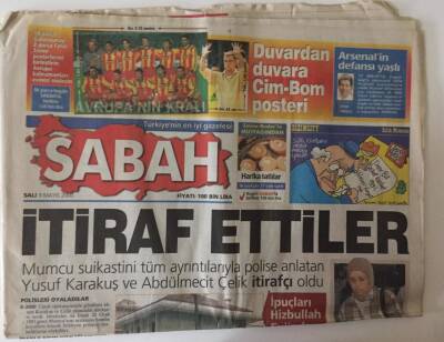 Sabah Gazetesi 9 Mayıs 2000 - Mumcu Suikastini Tüm Ayrıntılarıyla Yusuf Karakuş Ve Abdülmecit Çelik Polise İtiraf Etti GZ11967 - 2