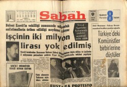 Sabah Gazetesi 9 Nisan 1966 - Türkiyedeki Komünistler Birbirlerine Düştüler GZ64231 - 2
