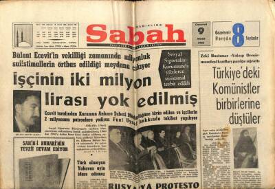 Sabah Gazetesi 9 Nisan 1966 - Türkiyedeki Komünistler Birbirlerine Düştüler GZ64231 - 1