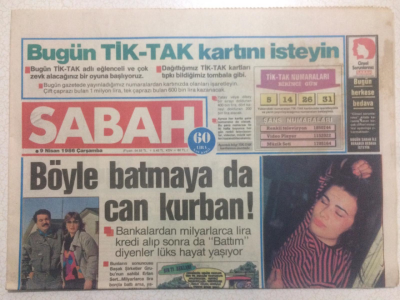 Sabah Gazetesi 9 Nisan 1986 - Seda SayanGöğüslerimi Göztermem GZ24181 - 1