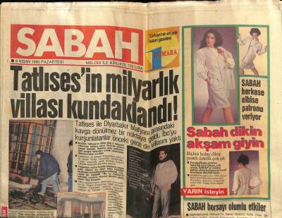 Sabah Gazetesi 9 Nisan 1990 - Doğum Günü Hediyesi GZ56646 - 1