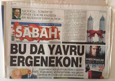 Sabah Gazetesi 9 Nisan 2009 - Ergenekon Soruşturması Kıbrısa Sıçradı GZ22012 - 1
