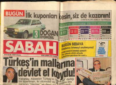 Sabah Gazetesi 9 Ocak 1987 - Muazzez Abacı Gecesi GZ62905 - 1