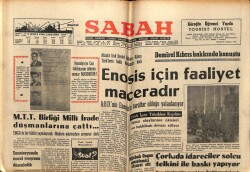 Sabah Gazetesi 9 Şubat 1966 - Enosis İçin Faaliyet Maceradır GZ64134 - 1