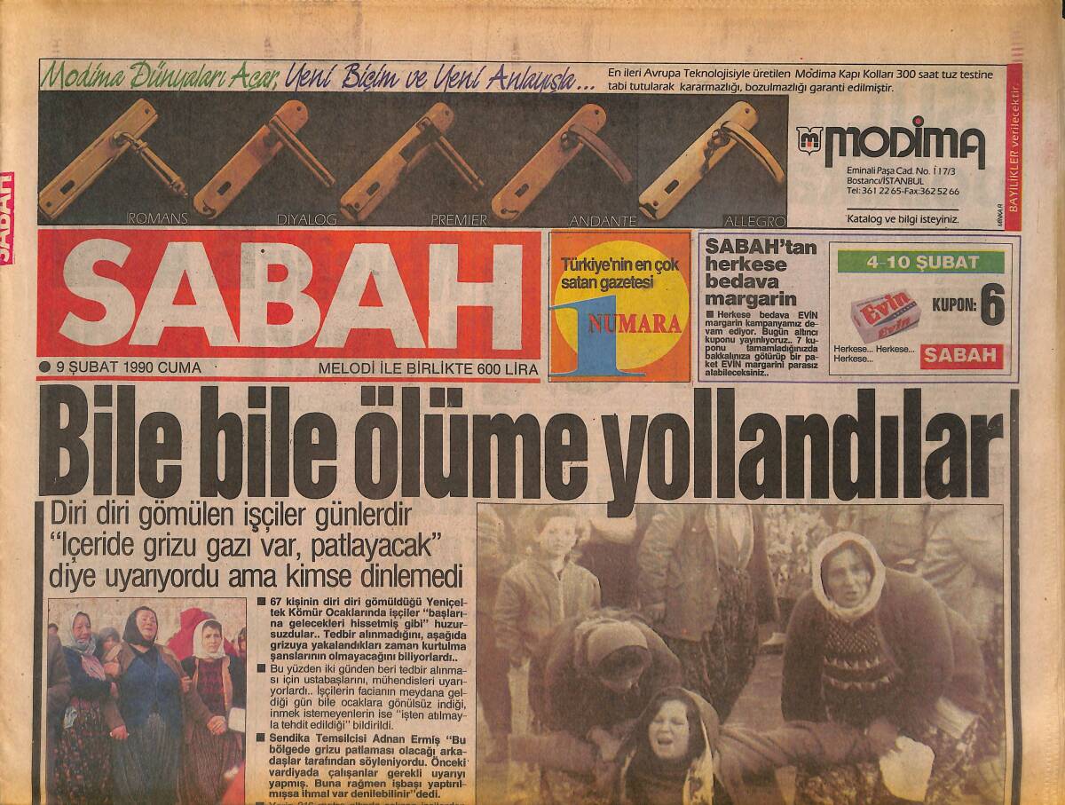 Sabah Gazetesi 9 Şubat 1990 - Anthony Quinn By-Pass Oldu ! - Gorbi Amerikan Sistemini Seçti GZ132970 - 1