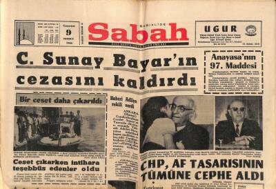Sabah Gazetesi 9 Temmuz 1966 - C. Sunay Bayarın Cezasını Kaldırdı GZ80730 - 1