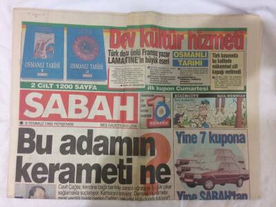 Sabah Gazetesi 9 Temmuz 1992 - GAPa Karşılık Kayısı Festivali GZ72964 - 2