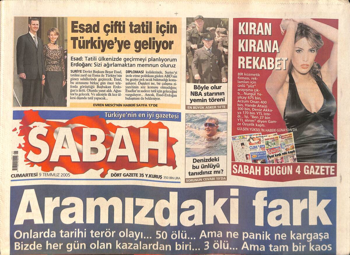 Sabah Gazetesi 9 Temmuz 2005 - Frank Ribery Galatasaray Hakkında Çok Ağır Konuştu - Tuğba Özay İçin 8 Yıla Kadar Hapis İsteniyor GZ158274 - 1