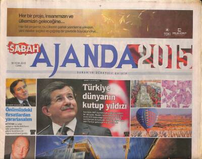Sabah Gazetesi Ajanda 2015 Eki 30 Ocak 2015 - Ahmet Davutoğlu Türkiye Dünyanın Kutup Yıldızı GZ105915 - 1
