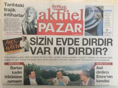 Sabah Gazetesi Aktüel Eki - 15 Ağustos 2004 - Reha Muhtar,Sizin Evde Dırdır Var mı Dırdır GZ35101 - 1