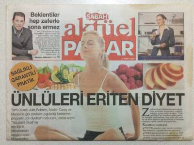 Sabah Gazetesi Aktüel Pazar Eki 21 Mart 2004 - Ünlüleri Eriten Diyet GZ35805 - 1